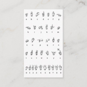 Visita ASL, tarjeta de presentación en idioma Rótulo