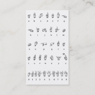 Visita ASL, tarjeta de presentación en idioma Rótulo