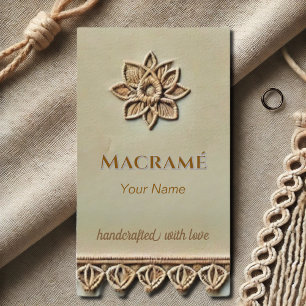 Visita Aspecto de macramé - Tarjeta de presentación beige