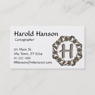 Visita Autobús. Tarjeta - Círculo de hojas con monogram