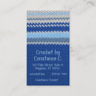 Visita Autobús. Tarjeta - Crochet de franja azul y blanca