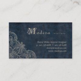 Visita Azul antiguo del diseño interior de la tarjeta de