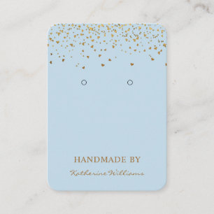 Visita Azul de Confetti dorado Tarjeta de visualización