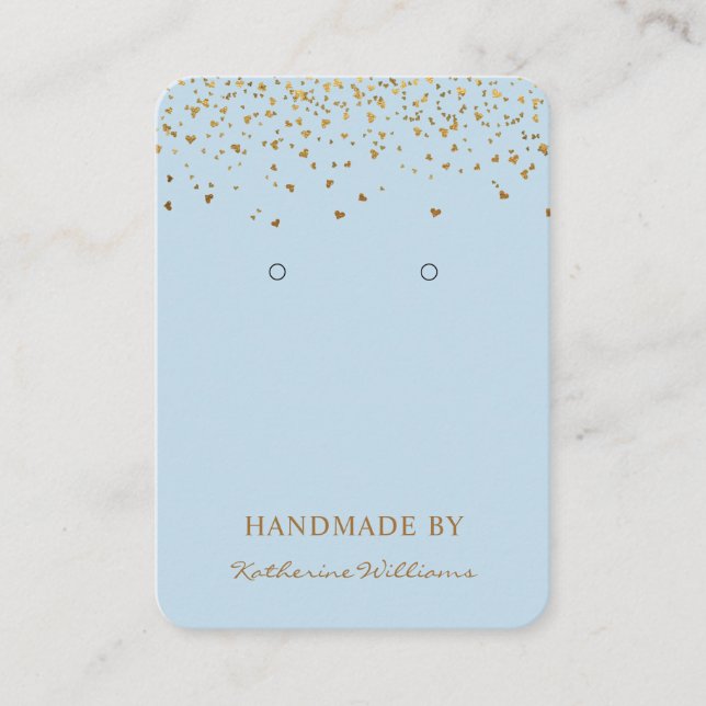 Visita Azul de Confetti dorado | Tarjeta de visualización (Anverso)