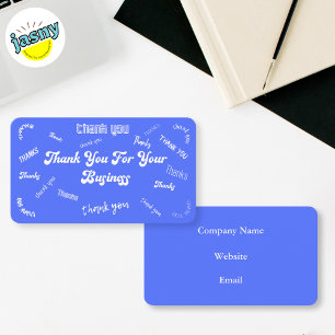Visita Azul y blanco "Gracias" Insertar/ Tarjeta de visit