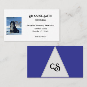 Visita Azul y blanco real con logotipo o tarjeta de visit