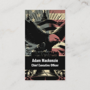 Visita Bald Eagle Bandera Americana Tarjeta de Negocio Pa