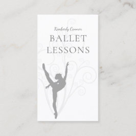 Visita Ballet Lecciones Gray Ballerina Tarjeta de Negocio