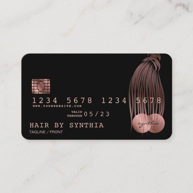 Visita Bandas de oro estilo Rosa con tarjeta de crédito (Anverso)