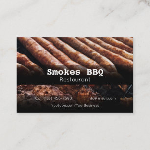 Visita BBQ Restaurant Grill Smoke Empresa Tarjeta de Nego
