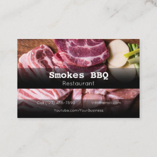 Visita BBQ Restaurant Grill Smoke Empresa Tarjeta de Nego