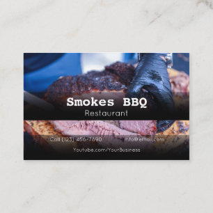 Visita BBQ Restaurant Grill Smoke Empresa Tarjeta de Nego