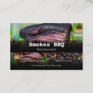 Visita BBQ Restaurant Grill Smoke Empresa Tarjeta de Nego