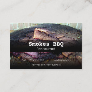 Visita BBQ Restaurant Grill Smoke Empresa Tarjeta de Nego
