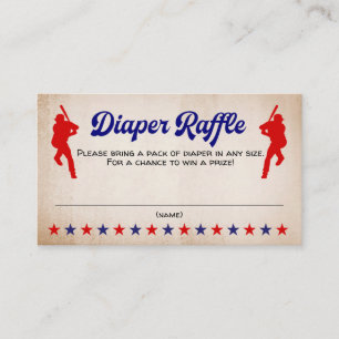 Visita Béisbol, Sport Baby Shower, Tarjeta de Raffle Diap