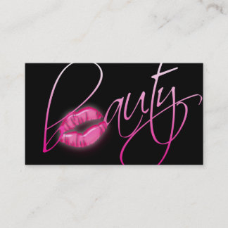 Visita Belleza Tarjeta de Negocio Litros Glossy Rosa Negr