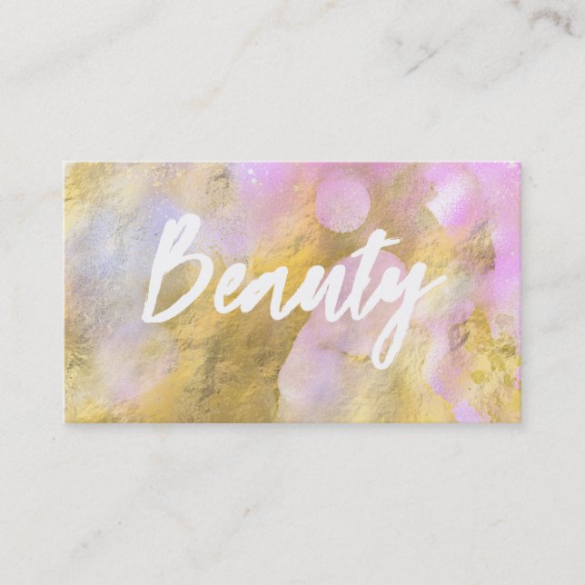 Visita *~* BELLEZA Tarjeta de presentación de Relieve met (Anverso)