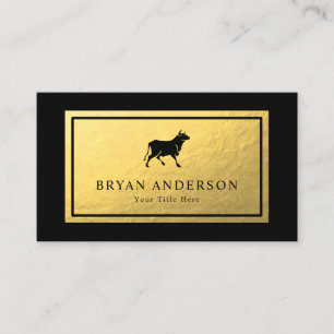 Visita Black Bull - Tarjeta de Relieve metalizado dorado 