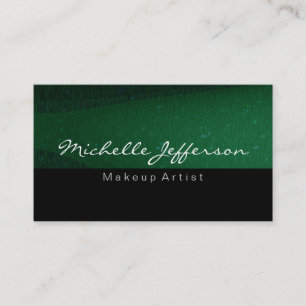 Visita Black Green Makeup Artista Tarjeta Única de Negoci