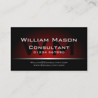 Visita Black Red Monogram Professional - tarjeta de visit