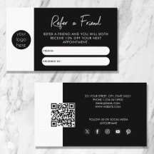 Black White Business remite una tarjeta de referen