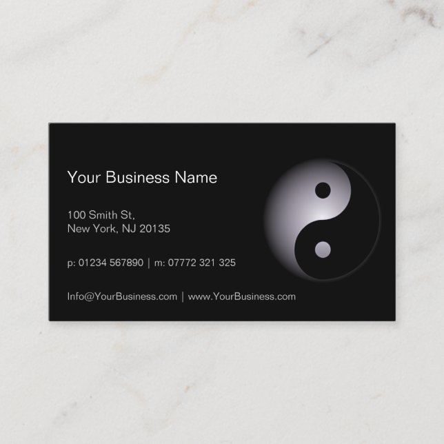 Visita Black White Yin Yang Professional - Tarjeta de vis (Anverso)