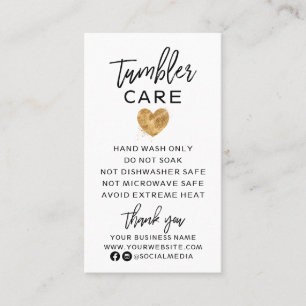 Visita Black with Gold Heart Tumbler Care tarjeta de visi