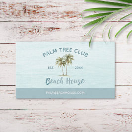 Visita Blue Palm Tree moderna Beach House Tarjeta de visi