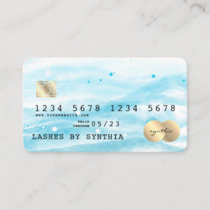 Visita Blue Sky Ocean Watercolor Tarjeta de crédito para 