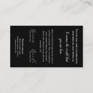 Visita Boda Napkin Insertar Tarjeta de agradecimiento