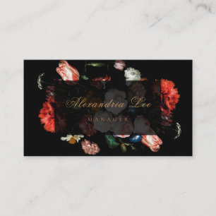Visita Boda negra floral rojo oscuro de la tarjeta de