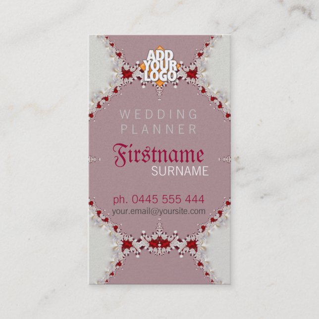 Visita Boda Planner Tarjeta Real de Negocios (Anverso)