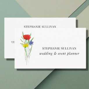 Visita Boda y planificador de eventos Wildflower tarjeta 