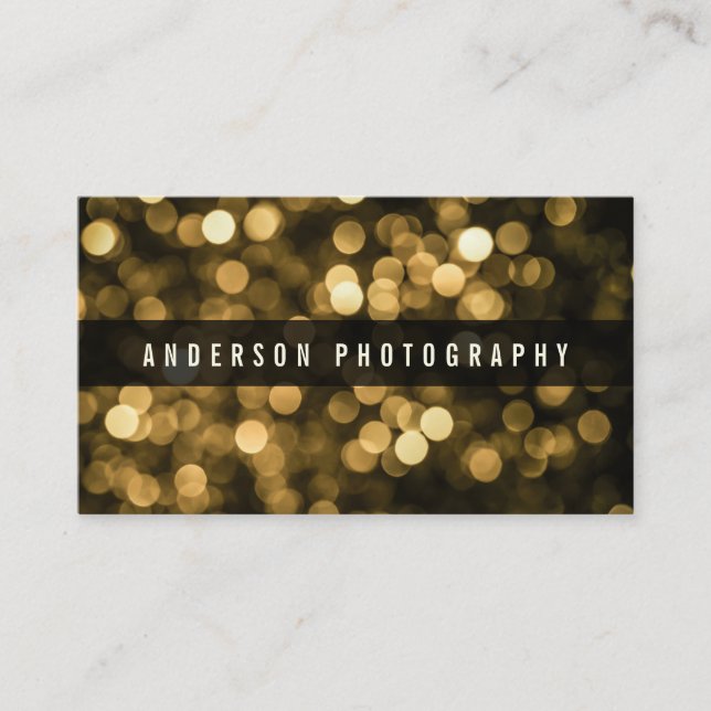 Visita Bokeh, Purpurina sutil de oro moderno | Tarjeta de (Anverso)