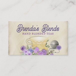 Visita bolas de té teacup flor tarjeta de negocios, ...