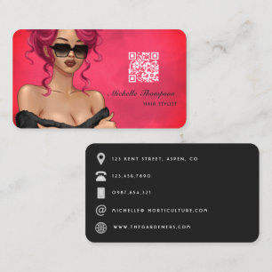 Visita Boss Lady Hair Stylist QR Code tarjeta de presenta