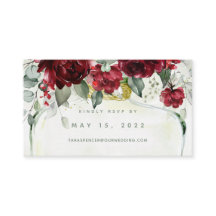 Botella De La Tarjeta RSVP Online Boda De Peonies