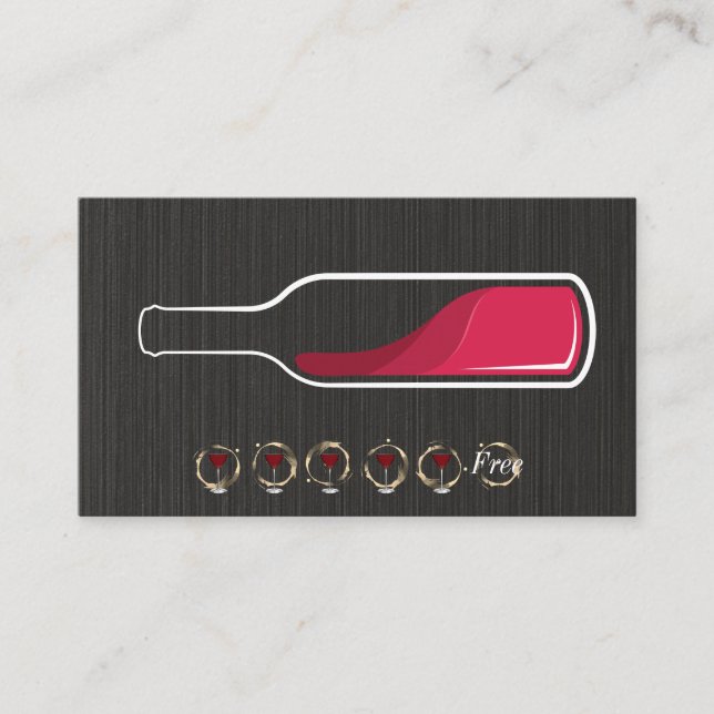 Visita Botella de vino rojo | Tarjeta Punch (Anverso)