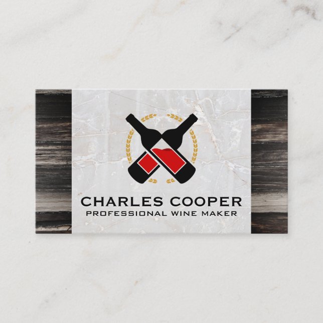 Visita Botellas de vino | Tarjeta de presentación de Marb (Anverso)