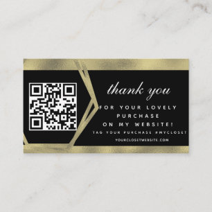 Visita Boutique de Belleza Gracias Tarjeta QR de Oro  