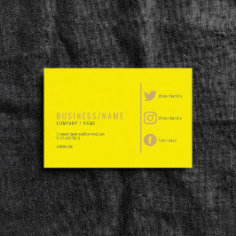 Visita Brillante neón amarillo tarjeta de negocios de med