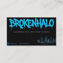 BROKENHALO Tarjeta de Negocio de Ropa de Calle de