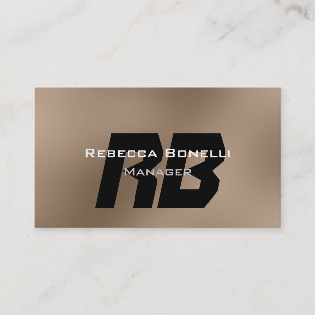 Visita Browny Beige Black Monogram Manager Tarjeta de vis (Anverso)