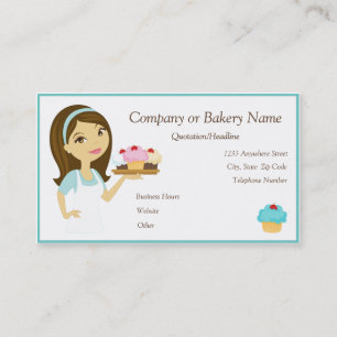 Visita Brunette/Aqua Cupakes Baker/Bakerloo 2 Tarjeta de