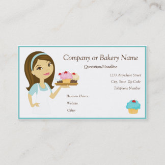 Visita Brunette/Aqua Cupakes Baker/Bakerloo 2 Tarjeta de