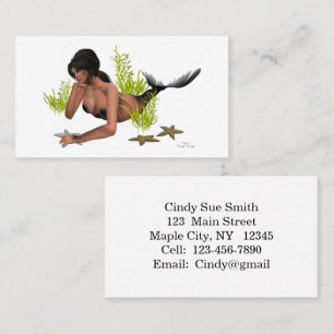 Visita Brunette Mermaid Con Tarjeta De Negocios Starfish