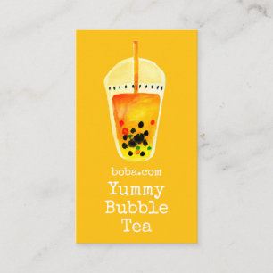 Visita Bubble Tea boba arte Tarjeta de negocios
