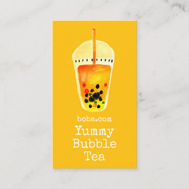 Visita Bubble Tea boba arte Tarjeta de negocios (Anverso)