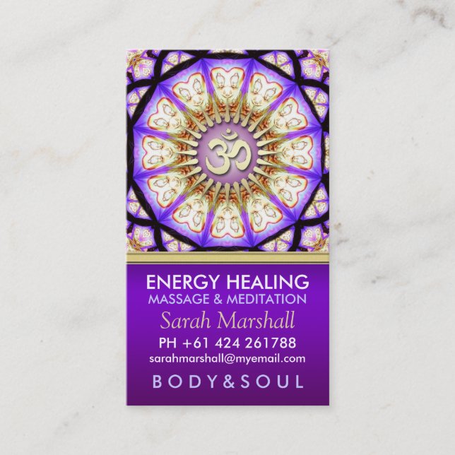 Visita Buda OM Yoga Meditación Tarjeta de Negocios (Anverso)