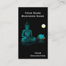 Visita Buda Verde azulado y Lotus en tarjeta de presentac